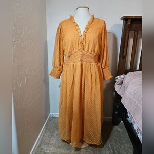 Elegant Orange Women's Dress